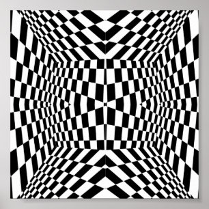 Black and White Geometric Pattern Poster
