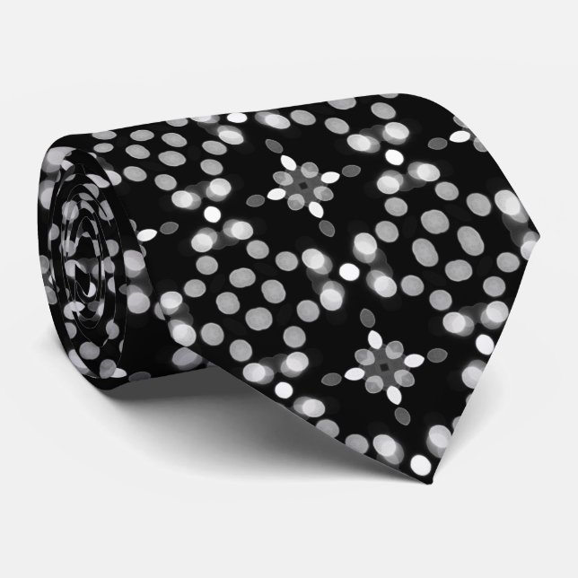 Black and White Geometric Pattern Professional Tie (Rolled)