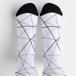 Black and white geometric pattern socks