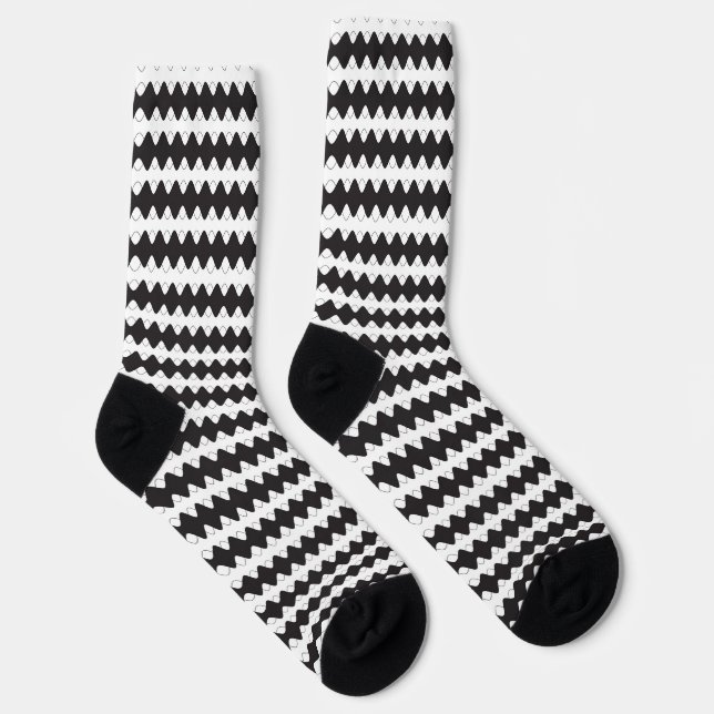 Black and White Geometric Pattern Socks (Right)