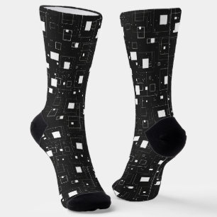 Black and White Geometric Pattern Socks