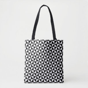 Black and White Geometric Pattern Tote Bag