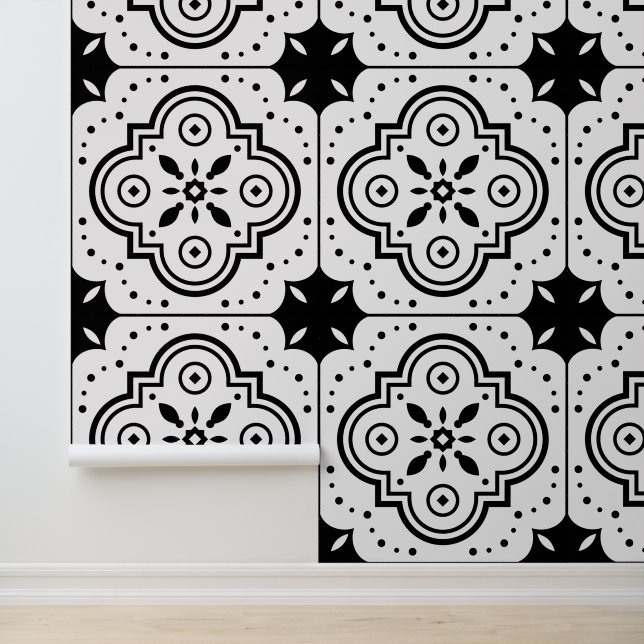 Black And White Geometric Pattern Wallpaper (Application)