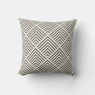 Black and white geometric pattern with overlapping cushion