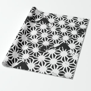 Black and white geometric pattern wrapping paper
