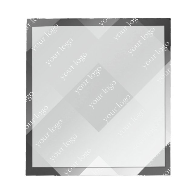 Black and white geometric personalised notepad (Front)