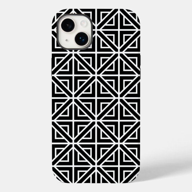 Black and White geometric shapes Case-Mate iPhone Case (Back)