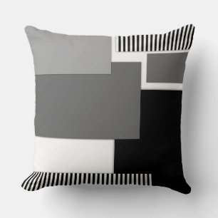 Black and white geometric shapes cushion