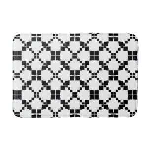 Black and white, geometric , simple , fashionable  bath mat