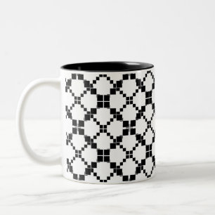 Black and white, geometric , simple , fashionable  Two-Tone coffee mug