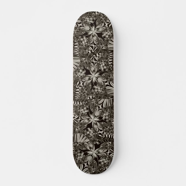 Black and White  geometric  Skateboard (Front)