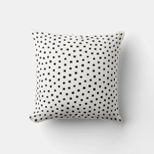 Black and White Geometric Squares Cushion