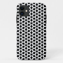 Black and White Geometric Star Pattern   