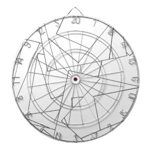 Black and White Geometric-Stylish Modern Bauhaus Dartboard