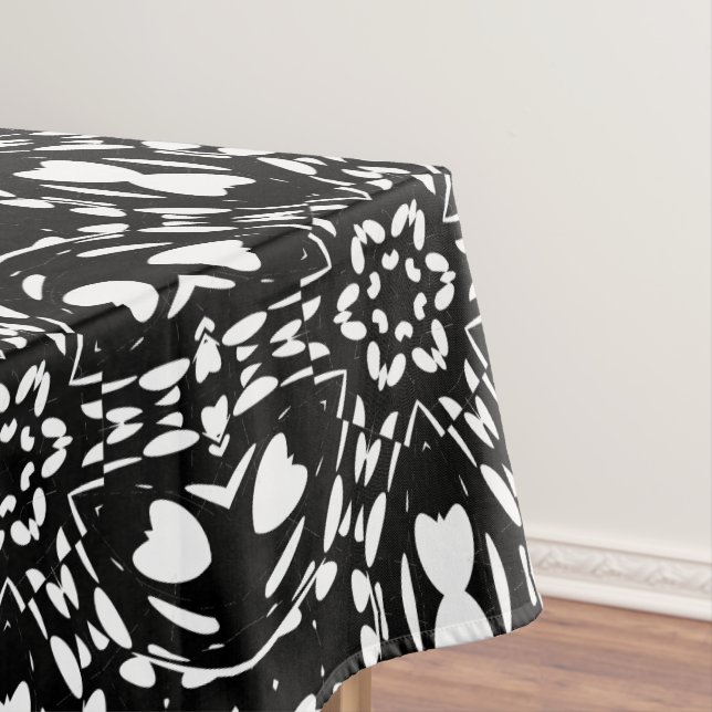 black and white geometric tablecloth (In Situ)