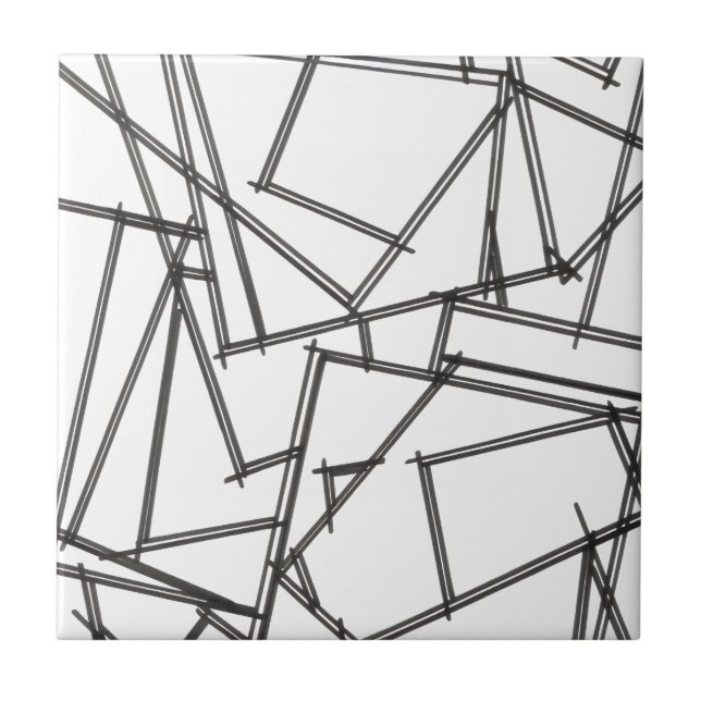 Black And White Geometric Tile (Front)