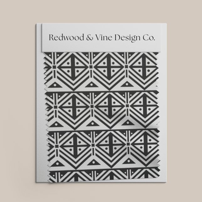 Black and White Geometric Tribal Pattern Fabric (Creator Uploaded)