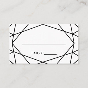 Black and White Geometric Wedding Escort Cards