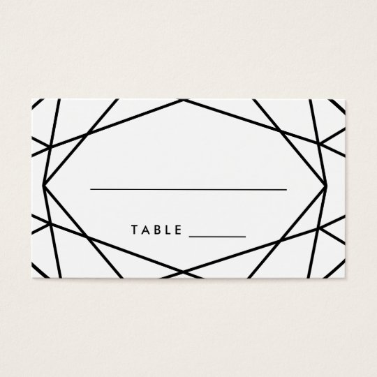 Black and White Geometric Wedding Escort Cards