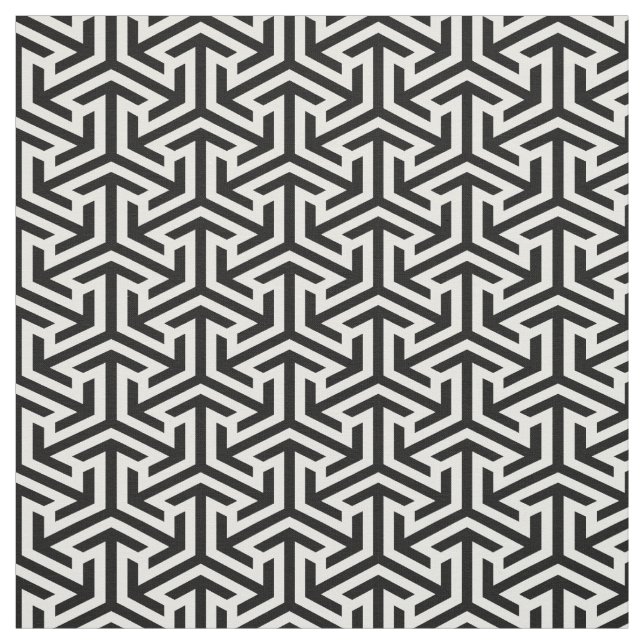 black and white geometrical pattern modern print fabric (Swatch)