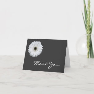 Black and White Gerbera Daisy Thank You Cards