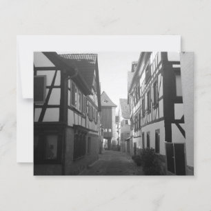 Black and White German Village Card