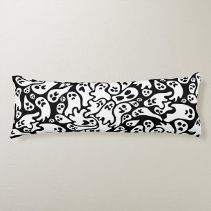 Black And White Ghost Pattern Body Cushion