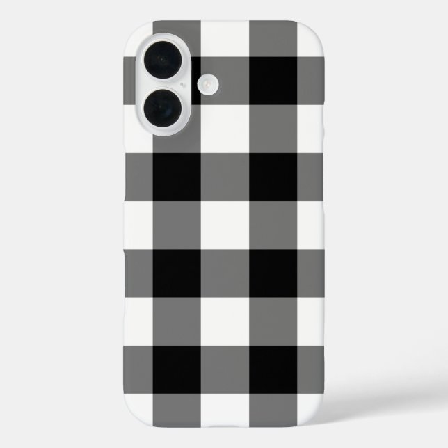 Black and White Gingham Buffalo Plaid Pattern Case-Mate iPhone Case (Back)