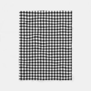 Black And White Gingham Checkered Pattern Fleece Blanket