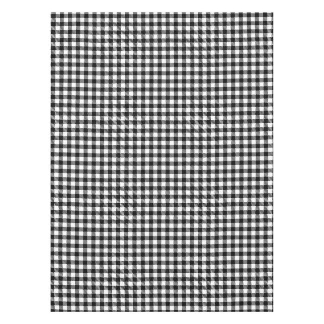 Black And White Gingham Checkered Pattern Tablecloth (Front)