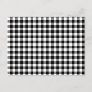 Black and White Gingham Checks Postcard
