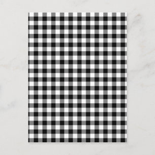 Black and White Gingham Checks Postcard