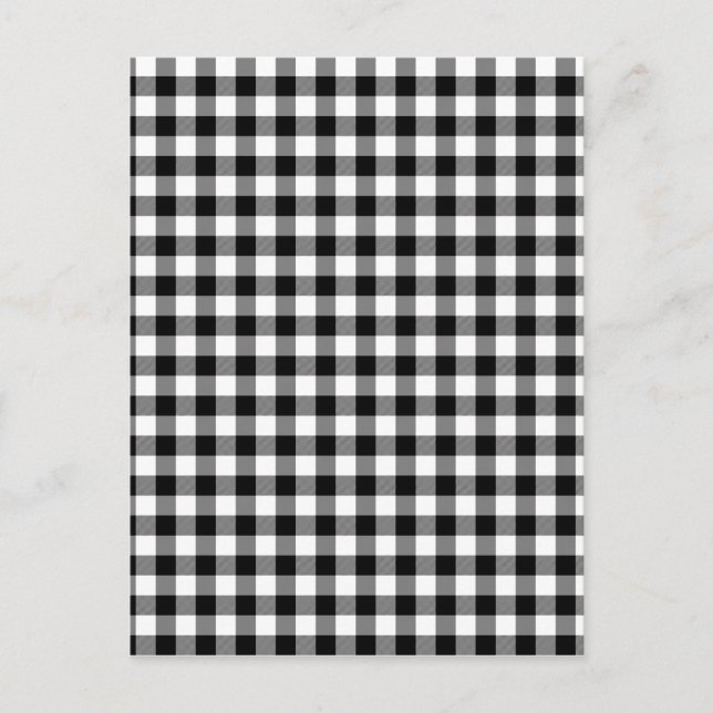 Black and White Gingham Checks Postcard (Front)