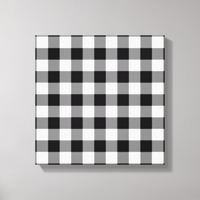 Black and White Gingham Pattern Canvas Print (Front)