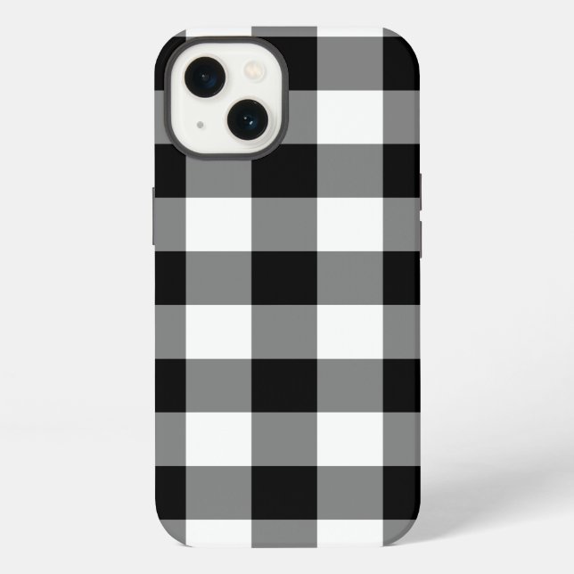 Black and White Gingham Pattern iPhone Case (Back)