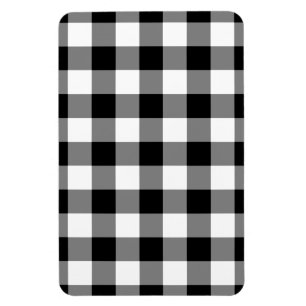 Black and White Gingham Pattern Magnet