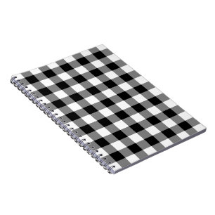 Black and White Gingham Pattern Notebook