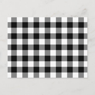 Black and White Gingham Pattern Postcard