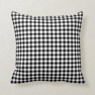 black and white gingham throw pillows