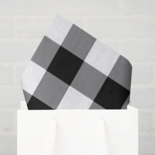 Black and White Gingham Pattern Tissue Paper