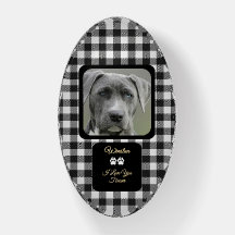 Black and White Gingham Pet Dog Remembrance