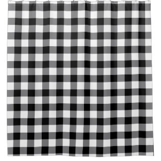 Black And White Gingham Shower Curtain