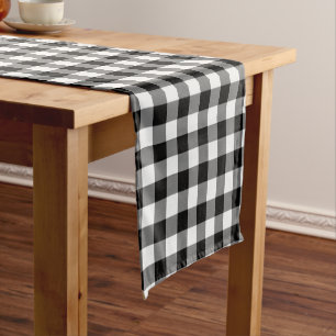 Black and White Gingham Table Runner
