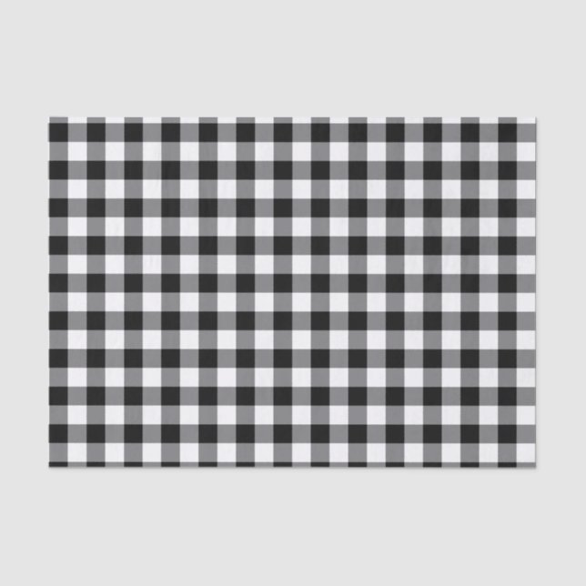 Black And White Gingham Tissue Paper (Front)