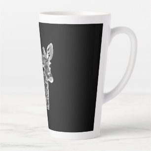 black and white giraffe latte mug