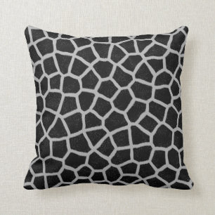 Black and White Giraffe Print Cushion