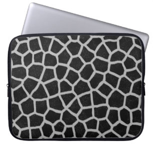 Black and White Giraffe Print Laptop Sleeve