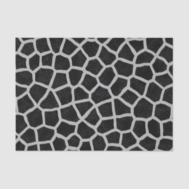 Black and White Giraffe Print Tissue Paper (Front)