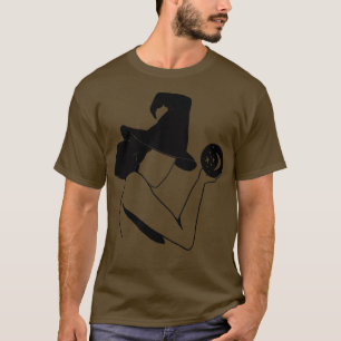 Black and White Girl in a Witch Hat Holding a Ball T-Shirt