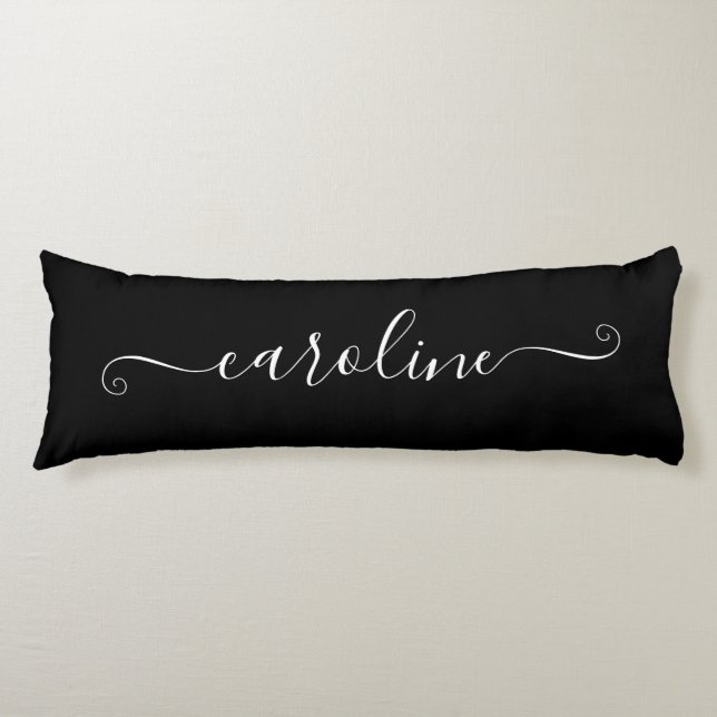 Black and White Girly Signature Body Cushion (Front)